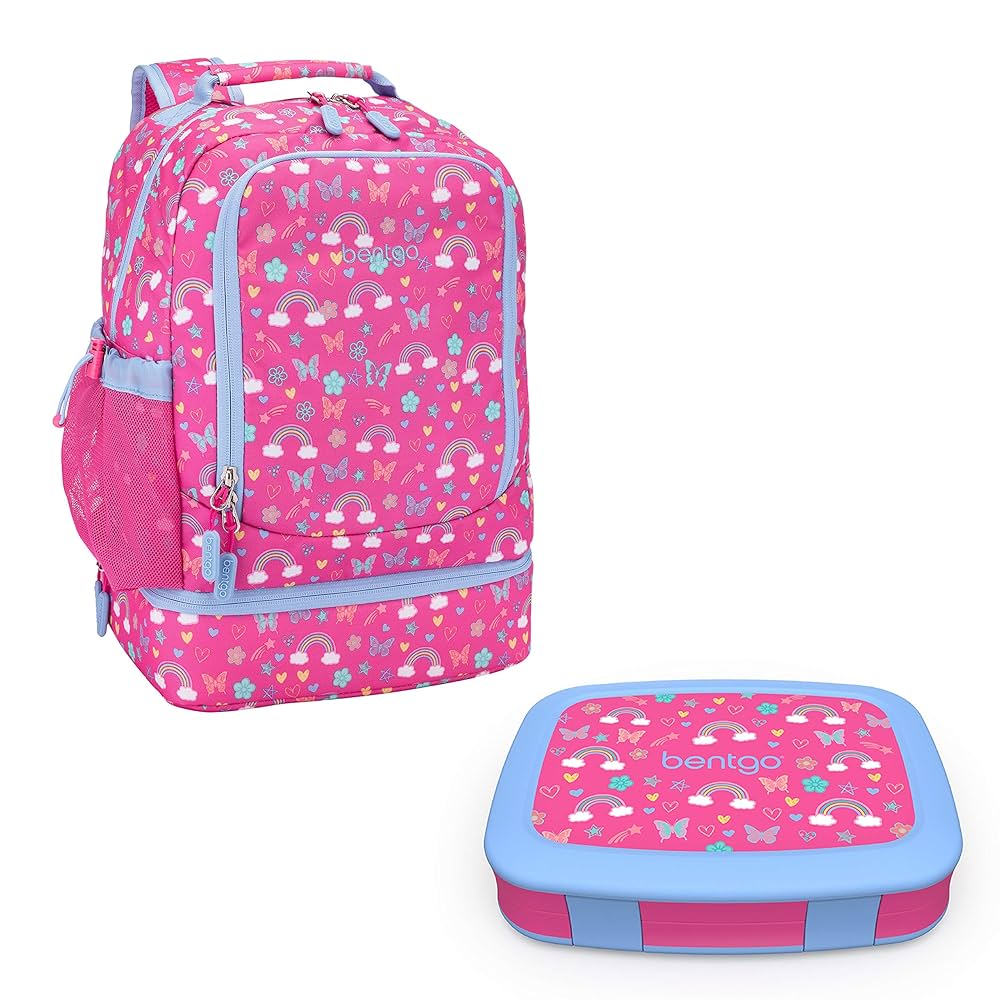 【新品】Bentgo 虹＆蝶々・子供用バックパック Amazon.com: Bentgo 2-in-1 Backpack & Insulated Lunch Bag Set